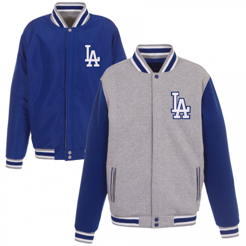 Los Angeles Dodgers JH Design Reversible Fleece Full-Snap Jacket Los Angeles Dodgers JH Design Reversible Fleece Full-Snap Jacket