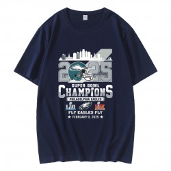LIX Super Bowl 2025 Fly Eagles Fly Champions Philadelphia Football T-Shirt LIX Super Bowl 2025 Fly Eagles Fly Champions Philadelphia Football T-Shirt