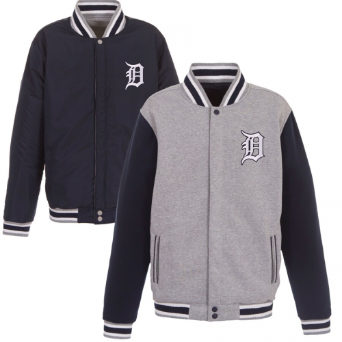 Detroit Tigers JH Design Reversible Fleece Full-Snap Jacket Detroit Tigers JH Design Reversible Fleece Full-Snap Jacket