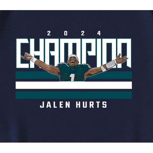 2024 Champion Jalen Hurts Philadelphia Eagles T-Shirt 2024 Champion Jalen Hurts Philadelphia Eagles T-Shirt