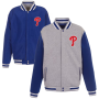 Philadelphia Phillies JH Design Reversible Fleece Full-Snap Jacket Philadelphia Phillies JH Design Reversible Fleece Full-Snap Jacket