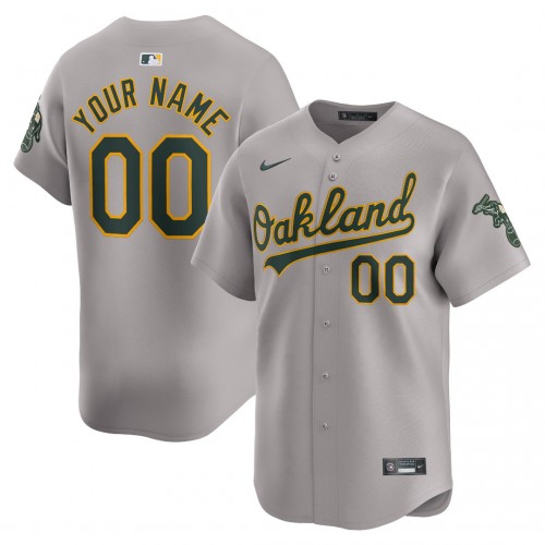 Oakland Athletics Nike Away Limited Custom Jersey - Gray Oakland Athletics Nike Away Limited Custom Jersey - Gray