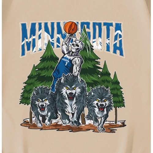 Minnesota Timberwolves Skeleton Basketball T-Shirt
