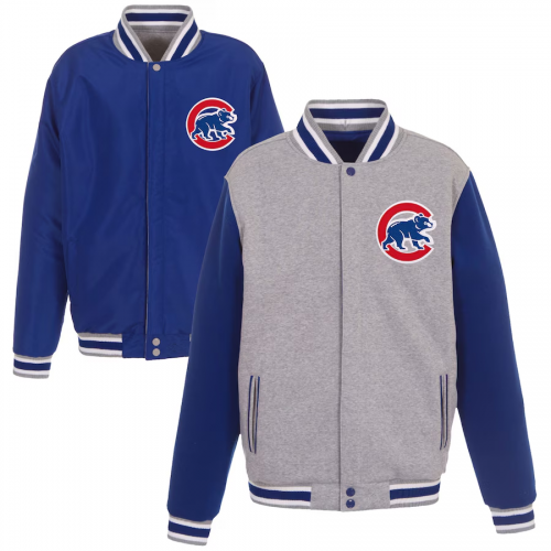 Chicago Cubs JH Design Reversible Fleece Full-Snap Jacket Chicago Cubs JH Design Reversible Fleece Full-Snap Jacket