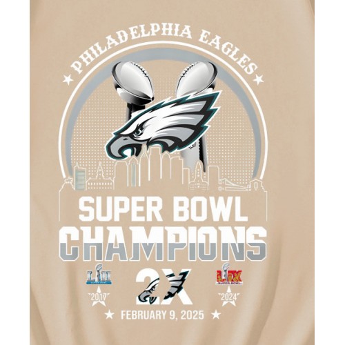 Philadelphia Eagles Superbowl Champions 2X Repeat 2017 2025 T-Shirt