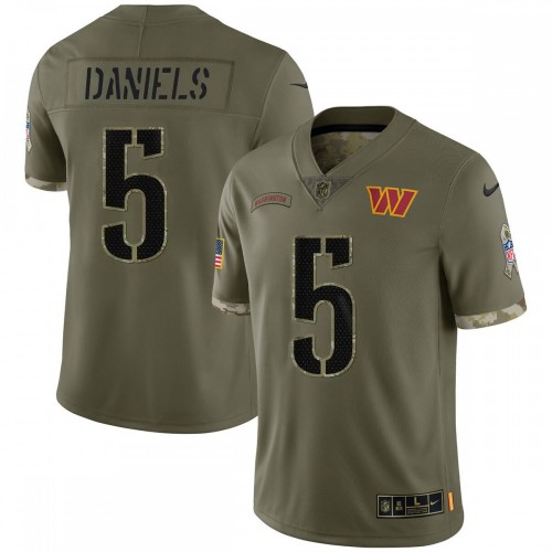 Jayden Daniels Washington Commanders Nike 2022 Salute To Service Limited Jersey - Olive