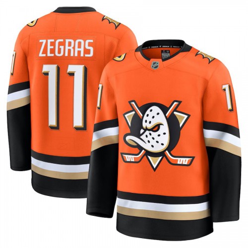 Anaheim Ducks Trevor Zegras Orange Home Premium Jersey Anaheim Ducks Trevor Zegras Orange Home Premium Jersey
