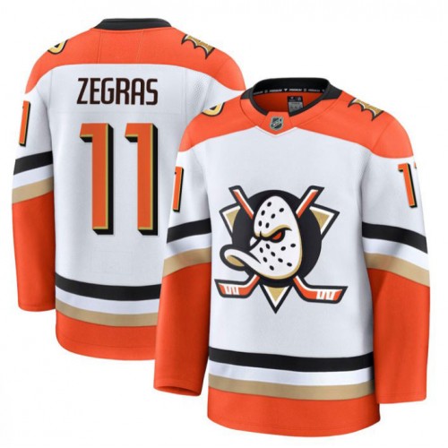 Anaheim Ducks Trevor Zegras Orange White Away Premium Jersey Anaheim Ducks Trevor Zegras Orange White Away Premium Jersey