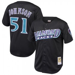 Arizona Diamondbacks Randy Johnson Black Cooperstown Mesh Button-Up Jersey