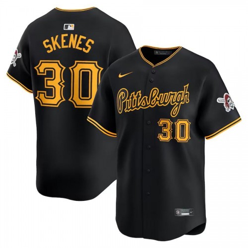 Pittsburgh Pirates Paul Skenes Nike Black Alternate Limited Player Jersey Pittsburgh Pirates Paul Skenes Nike Black Alternate Limited Player Jersey