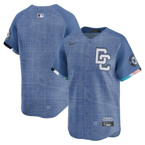 MLB Washington Nationals Nike 2025 City Connect Limited Blank Jersey - Blue
