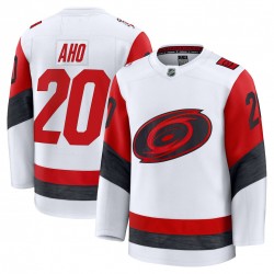 Men's Carolina Hurricanes Sebastian Aho White Away Premium Jersey Men's Carolina Hurricanes Sebastian Aho White Away Premium Jersey
