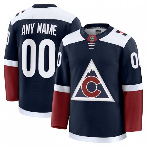Men's Colorado Avalanche Navy Alternate Premium Custom Jersey Men's Colorado Avalanche Navy Alternate Premium Custom Jersey