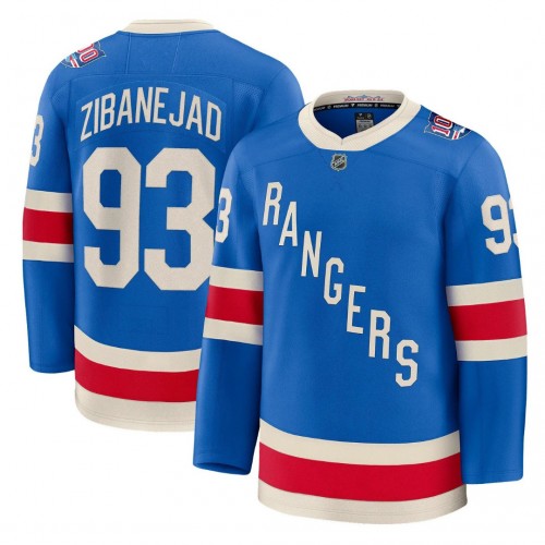 Men's New York Rangers Mika Zibanejad Blue Centennial Premium Jersey Men's New York Rangers Mika Zibanejad Blue Centennial Premium Jersey