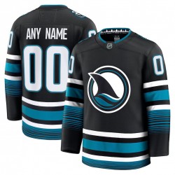 Men's San Jose Sharks Black Alternate Premium Custom Jersey Men's San Jose Sharks Black Alternate Premium Custom Jersey