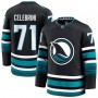 Men's San Jose Sharks Macklin Celebrini Black Alternate Premium Jersey Men's San Jose Sharks Macklin Celebrini Black Alternate Premium Jersey