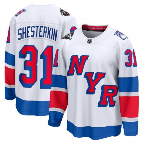 Men's New York Rangers Igor Shesterkin White 2024 NHL Stadium Series Breakaway Premium Jersey Men's New York Rangers Igor Shesterkin White 2024 NHL Stadium Series Breakaway Premium Jersey