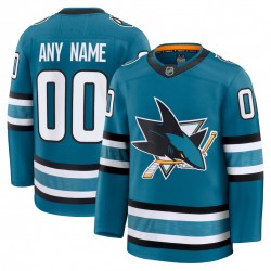 Men's San Jose Sharks Teal Home Premium Custom Jersey Men's San Jose Sharks Teal Home Premium Custom Jersey