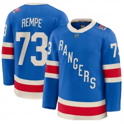 Men's New York Rangers Matt Rempe Blue Centennial Premium Jersey Men's New York Rangers Matt Rempe Blue Centennial Premium Jersey