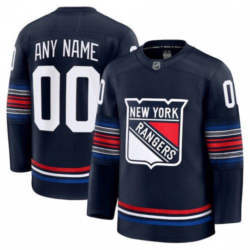 Men's New York Rangers Navy Alternate Premium Custom Jersey Men's New York Rangers Navy Alternate Premium Custom Jersey