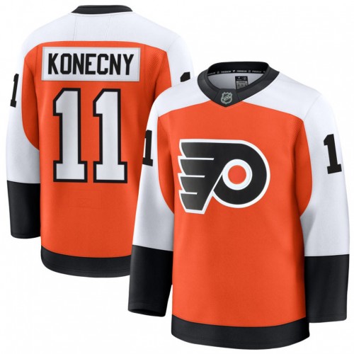 Men's Philadelphia Flyers Travis Konecny Orange Home Premium Jersey Men's Philadelphia Flyers Travis Konecny Orange Home Premium Jersey