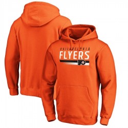 Men's Fanatics Branded Orange Philadelphia Flyers Staggered Stripe Pullover Hoodie