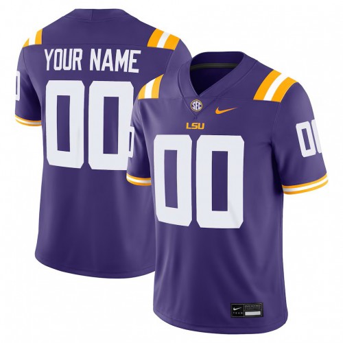 LSU Tigers Nike Custom Game Jersey - Purple