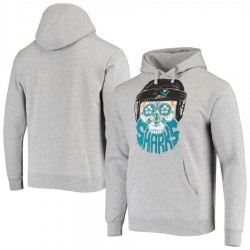 Men's Fanatics Branded Heathered Gray San Jose Sharks Skull Beard Pullover Hoodie Men's Fanatics Branded Heathered Gray San Jose Sharks Skull Beard Pullover Hoodie