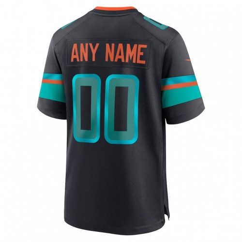 Men's Nike Pitch Blue Miami Dolphins 2025 Rivalries Collection Custom Game Jersey
