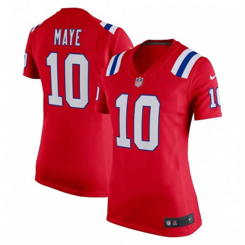 Drake Maye New England Patriots Nike Women's Alternate Jersey - Red Drake Maye New England Patriots Nike Women's Alternate Jersey - Red