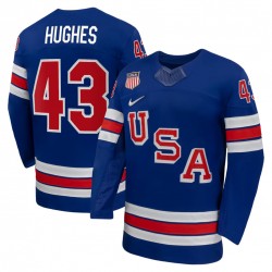 Quinn Hughes USA Hockey Olympic Nike 2026 Royal Home Replica Jersey Quinn Hughes USA Hockey Olympic Nike 2026 Royal Home Replica Jersey