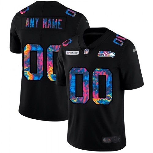 Seattle Seahawks Nike NFL 2020 Crucial Catch Limited Edition Custom Jersey - Black