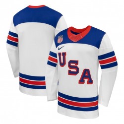 USA Hockey Olympic Nike 2026 White Away Replica Blank Jersey USA Hockey Olympic Nike 2026 White Away Replica Blank Jersey
