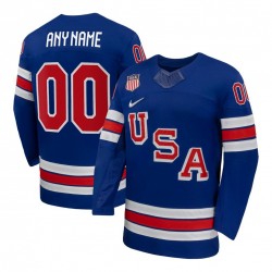 USA Hockey Olympic Nike 2026 Royal Home Replica Custom Jersey USA Hockey Olympic Nike 2026 Royal Home Replica Custom Jersey
