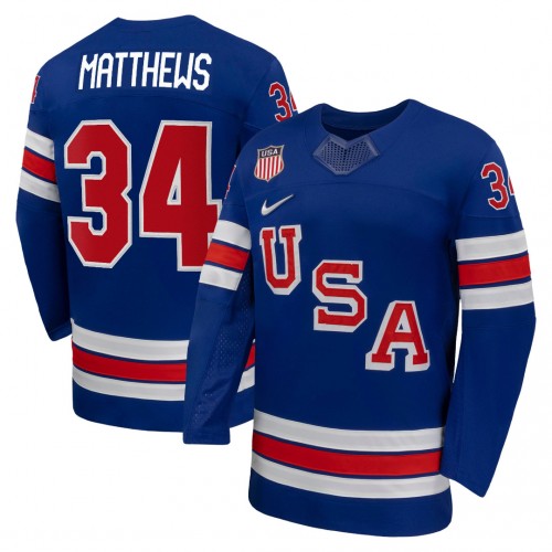 Auston Matthews USA Hockey Olympic Nike 2026 Royal Home Replica Jersey Auston Matthews USA Hockey Olympic Nike 2026 Royal Home Replica Jersey