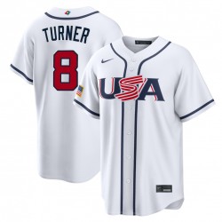 Trea Turner USA Baseball Nike 2026 World Baseball Classic Home Stadium Jersey - White Trea Turner USA Baseball Nike 2026 World Baseball Classic Home Stadium Jersey - White