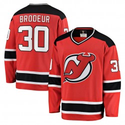 Martin Brodeur New Jersey Devils Jack Hughes Red Home Premium Jersey Martin Brodeur New Jersey Devils Jack Hughes Red Home Premium Jersey