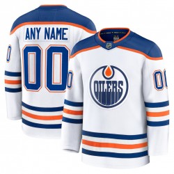 Edmonton Oilers Away White Premium Custom Jersey Edmonton Oilers Away White Premium Custom Jersey
