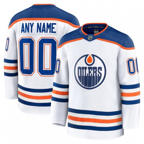 Edmonton Oilers Away White Premium Custom Jersey Edmonton Oilers Away White Premium Custom Jersey
