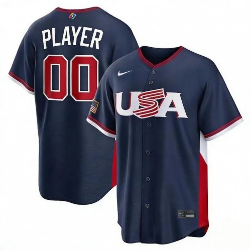 USA Baseball Nike 2026 World Baseball Classic Road Stadium Custom Jersey - Navy USA Baseball Nike 2026 World Baseball Classic Road Stadium Custom Jersey - Navy
