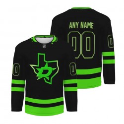 Youth Dallas Stars Black Alternate Replica Custom Jersey Youth Dallas Stars Black Alternate Replica Custom Jersey