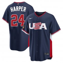 Bryce Harper USA Baseball Nike 2026 World Baseball Classic Road Stadium Jersey - Navy Bryce Harper USA Baseball Nike 2026 World Baseball Classic Road Stadium Jersey - Navy