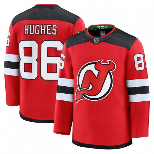 Jack Hughes New Jersey Devils Jack Hughes Red Home Premium Jersey Jack Hughes New Jersey Devils Jack Hughes Red Home Premium Jersey