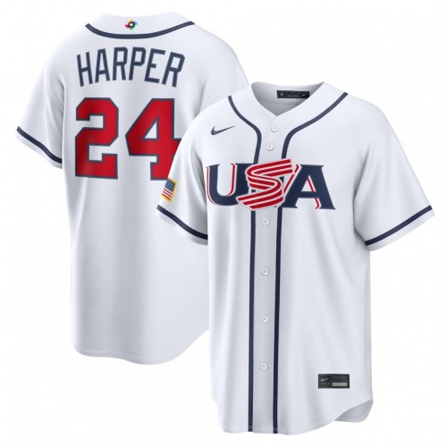 Bryce Harper USA Baseball Nike 2026 World Baseball Classic Home Stadium Jersey - White