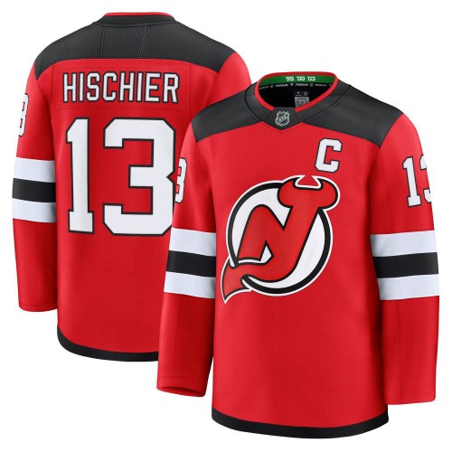 Nico Hischier New Jersey Devils Jack Hughes Red Home Premium Jersey Nico Hischier New Jersey Devils Jack Hughes Red Home Premium Jersey