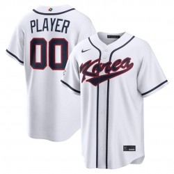 Korea Baseball Nike 2026 World Baseball Classic Stadium Custom Jersey - White Korea Baseball Nike 2026 World Baseball Classic Stadium Custom Jersey - White