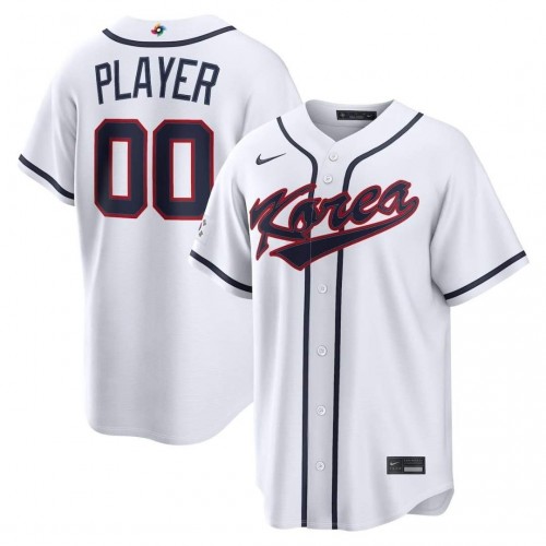 Korea Baseball Nike 2026 World Baseball Classic Stadium Custom Jersey - White