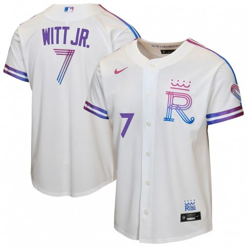 Bobby Witt Jr. Kansas City Royals Nike Youth 2026 City Connect Stadium Jersey - White Bobby Witt Jr. Kansas City Royals Nike Youth 2026 City Connect Stadium Jersey - White