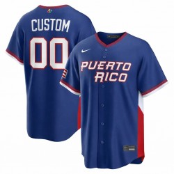 Puerto Rico Baseball Nike 2026 World Baseball Classic Stadium Custom Jersey - Royal Puerto Rico Baseball Nike 2026 World Baseball Classic Stadium Custom Jersey - Royal