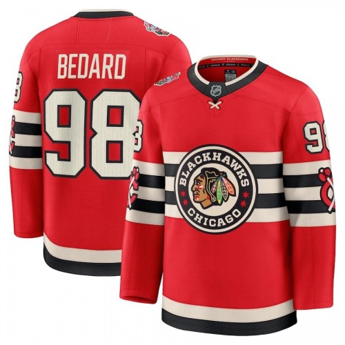 Connor Bedard Chicago Blackhawks 2025 Winter Classic Premium Jersey - Red Connor Bedard Chicago Blackhawks 2025 Winter Classic Premium Jersey - Red